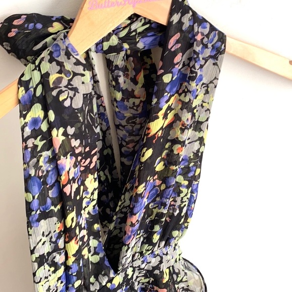 MM Couture Floral Halter backless ruffled bottom mini dress, Size S - Picture 7 of 12